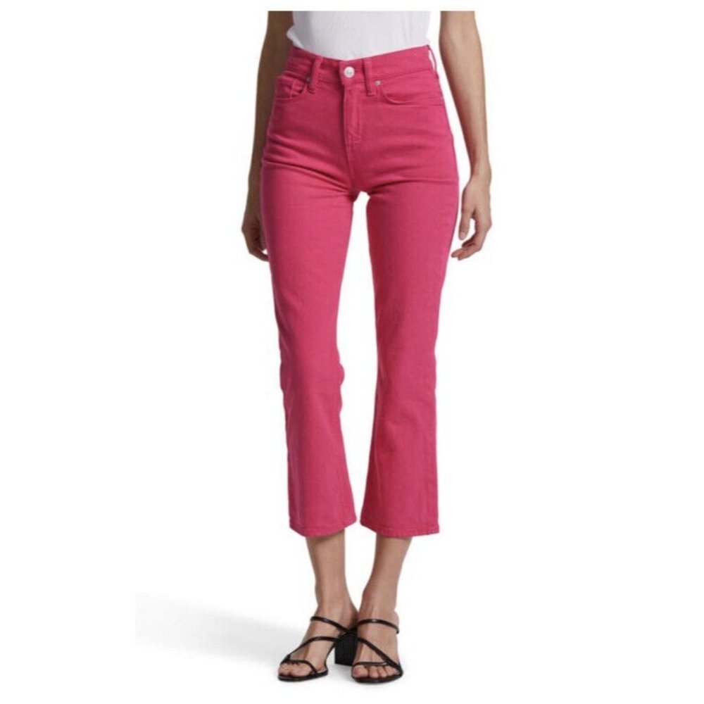 Hudson Womens Pink Mid Rise Flat Front 5 Pockets Design Bootcut Leg Jeans Sz‎ 26